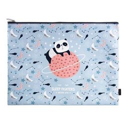 Папка 1 отделение А4 LOREX SLEEP FIGHTERS голубая, молния сверху, искусственная кожа, унив...