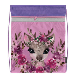Мешок д/обуви Schoolformat CUTE DEER 42х34 см роз. 1 отд. с бол. карманом на молнии д/девочек