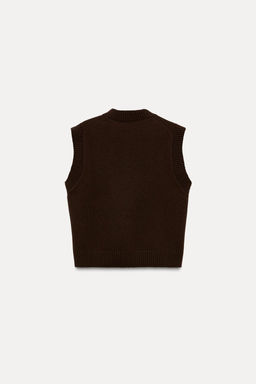 PLAIN KNIT SLEEVELESS JUMPER - Zara фото 15