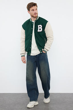 Ye_il Unisex Regular Fit Bomber Yaka Kolej K__l_k Ceket Mont TMNAW24MO00017