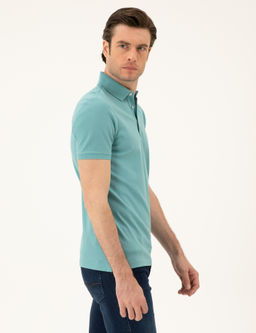 Базовая футболка приталенного кроя мятного меланжа