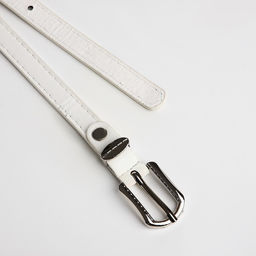 Ремень женский, ширина 1.4 см, винт, пряжка металл, цвет белый - Simaland фото 4