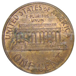 Монета 1 цент 1987 года США