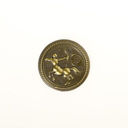 Цена за 2 шт. Монета сувенир знак зодиака «Стрелец», d=2.5 см