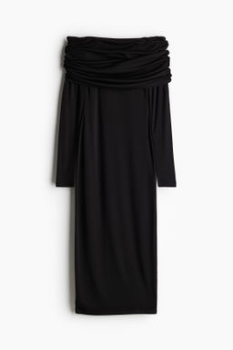 Vestido off-the-shoulder con escote vuelto - H&m фото 8