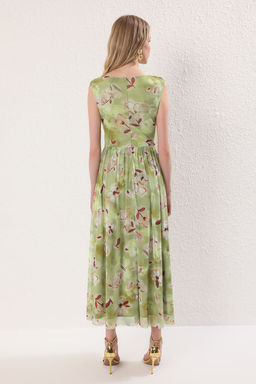 TRENDYOLMILLA Kahverengi Pencere/Cut Out Detayl? Orme Tul Elbise TPRSS24EL00022 фото 16