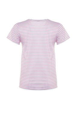 TRENDYOLMILLA Kahverengi-Bej-Haki Cizgili 3lu Paket Basic Bisiklet Yaka Orme T-Shirt TWOSS20TS0146 фото 24