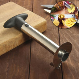 Нож фигурный для ананаса/нарезки фруктов, 9×25 см, чёрный