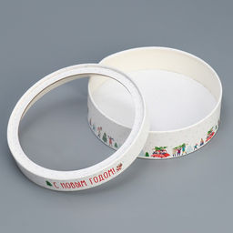 Коробка для макарун тубус с окном «С Новым годом», 20×20×5 см