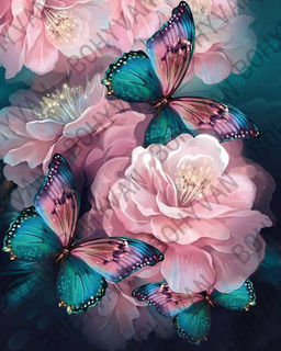 Алмазная мозаика на подрамнике 40x50 Бабочки / YSG28052 /уп 30/