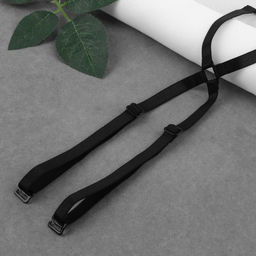 Цена за 3 шт. Бретели текстильные, крестообразные, 1 см, цвет чёрный - Арт узор фото 5