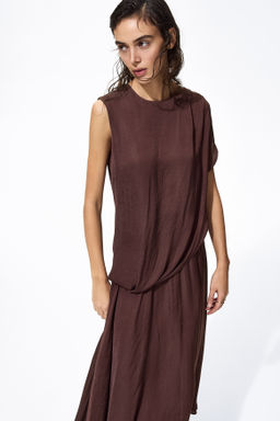 Vestido drapeado de sat?n - H&m фото 3