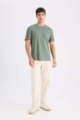 New Regular Fit Bisiklet Yaka Basic Duz K?sa Kollu Tisort - Defacto фото 4