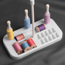 Органайзер-стойка для ниток, на подставке, 20.7×10.8×36.5 см, голубой, белый