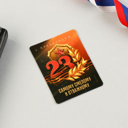 Цена за 2 шт. Магнит и брелок на 23 Февраля Самому смелому и отважному - Сима-ленд фото 6