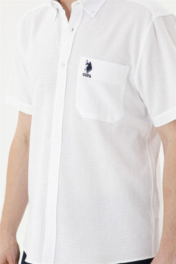 Мужская белая рубашка с коротким рукавом - U.s. polo assn фото 6