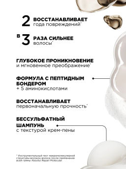 Набор 2 тревелов Absolut Repair Molecular: шампунь 100 мл + сыворотка 75 мл - Loreal professionnel фото 3