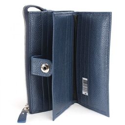 Портмоне женское Croco-ПР-970 на молнии натуральная кожа 3 отд, 20 карм, синий металлик (231) 235862  фото 3