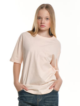 Футболка однотонная база 22-1405 персиковый - Mini maxi фото 5