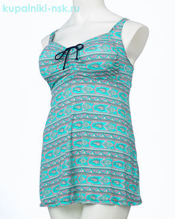 318001 узор Купальник раздельный платье (56-64)