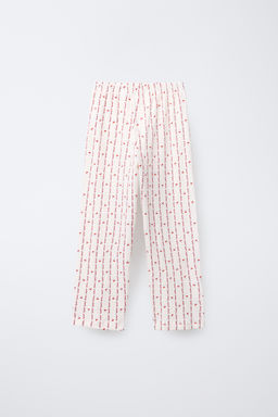 6-14 YEARS/ CHERRY AND FLOWER PRINT SHIRT AND TROUSERS PYJAMAS - Zara фото 5
