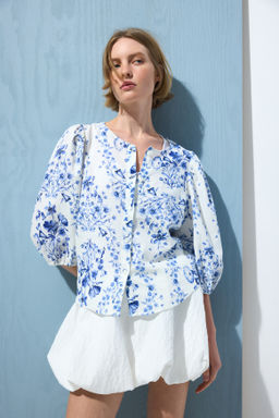 Blusa en mezcla de lino - H&m фото 16