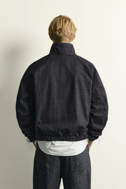 SUDADERA CANGURO DENIM RELAXED FIT / ?ndigo