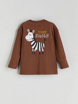 Sevimli Zebra Bask?l? Erkek ?ocuk Ti??rt