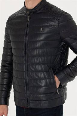 U. S. Polo Assn / Мужская темно-синяя кожаная куртка - U.s. polo assn фото 13