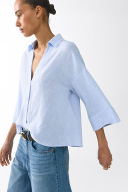 Camisa en mezcla de lino - H&m фото 6
