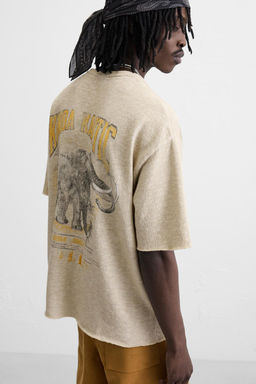 TEXTURED PRINT KNIT T-SHIRT - Zara фото 6