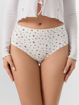 Цена за 2 штуки! Трусы макси женские бежевые с цветочным принтом - Mark formelle фото 2