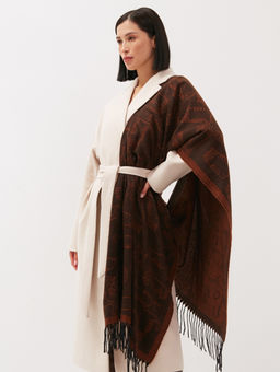 в составе шерсть Большой, мягкий, теплый двусторонний палантин с принтом. - Tantino фото 2