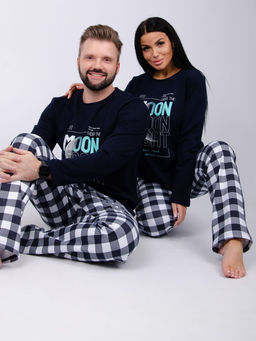 Пижама Луна футер с начёсом, трикотаж - Малина фото 4