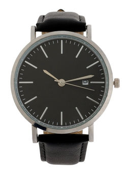 Часы мужские наручные «Классик», кварцевые, с календарём, ремешок из экокожи, чёрные