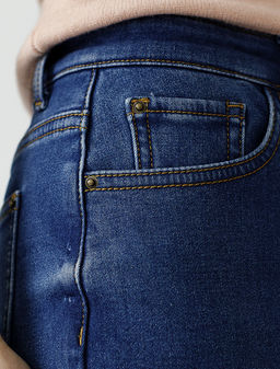 Прямые джинсы из эластичного денима на флисе - Vilatte фото 4