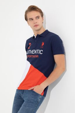 U. S. Polo Assn Мужская темно-синяя футболка с воротником-поло