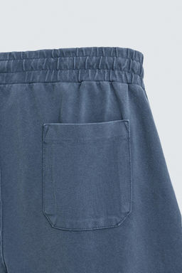 BERMUDA PIQU? REGULAR FIT LAVADO / Azul