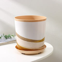 Цена за 2 шт. Горшок для цветов с поддоном Доляна «Каракум. Пустошь», 1.6 л, d=14 см, h=15.5 см, пластиковый, цвет бежевый