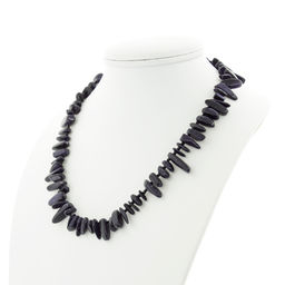 Авантюрин темно-синий Махито (имитация), галька с бисером, бусы длиной 47см - Agat77 фото 3