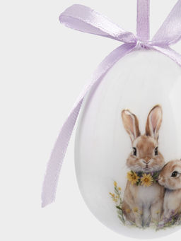 Подвеска, пасхальное яйцо, 6 см, пенопласт, Кролики, Interior Easter