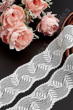 Кружево-стретч 6 см*10 м (SF-896), молочный