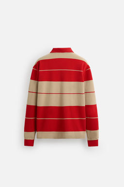 STRIPED PIQUE POLO SHIRT - Zara фото 8