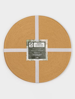 Салфетки сервировочные на стол Доляна «Лофт», 4 шт., d=38 см, песочные