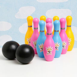 Набор игровой Боулинг 10 кеглей, 2 шара МИКС