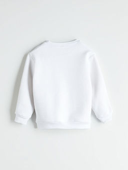 Bisiklet Yaka Bask?l? Erkek ?ocuk Sweatshirt