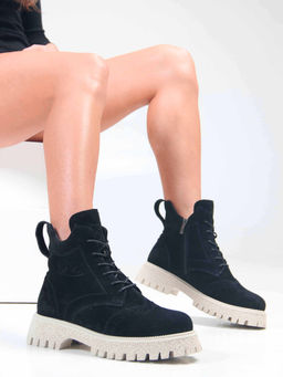 Ботинки 338.1541be. черный замша/Мех