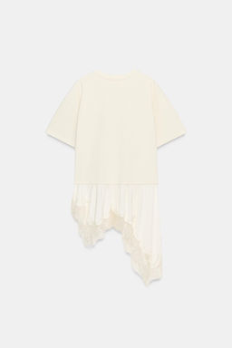 CAMISETA COMBINADA ENCAJE / Crudo - Zara фото 6