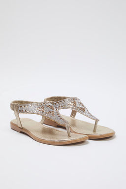 Trendyol Shoes Alt?n Simli Tas Detayl? Parmak Aras? Kad?n S?k Sandalet TAKSS25SD00009 - Trendyolmilla фото 9