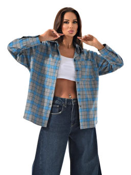 Женская рубашка в клетку оверсайз CRACPOT 145 - Сracpot фото 9